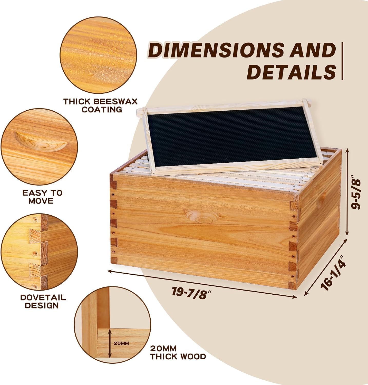 10-Frame Langstroth Bee Hive C - đánh giá và giá Beehive Frame Wax