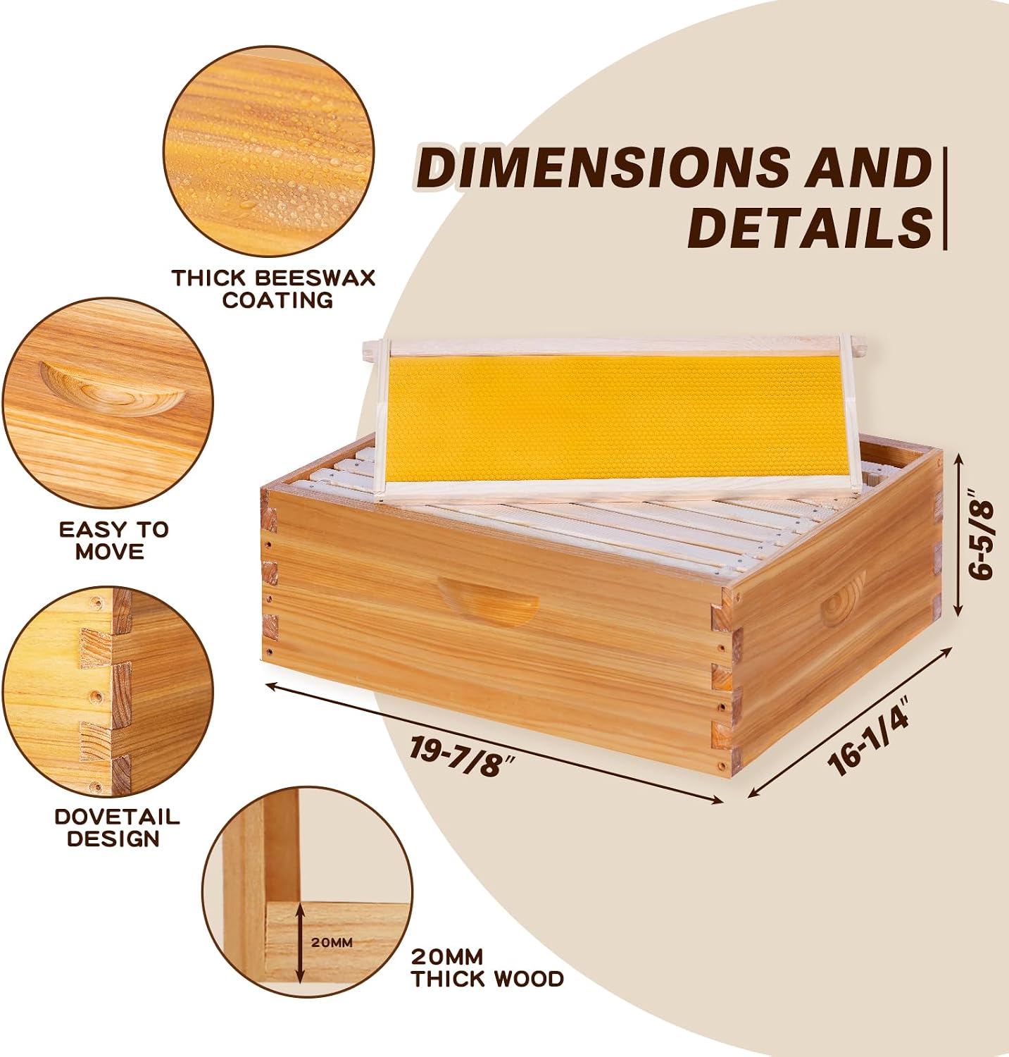 10-Frame Langstroth Bee Hive C - đánh giá và giá Beehive Frame Wax